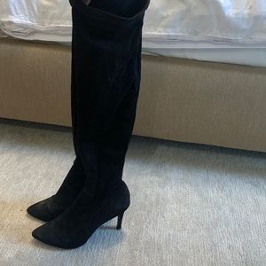 Over the knee suede boots